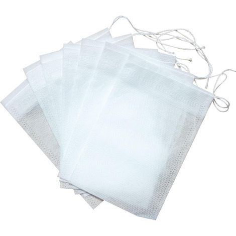Packung mit 100 wiederverwendbaren, leeren Beuteln mit Kordelzug für losen Tee und Kaffee (1/5)