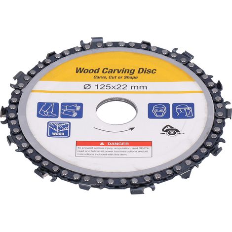 Disque scie circulaire 5 pouces, lame 14 dents pour bois, meule de polissage accessoire meuleuse d'angle, carte jaune. (1/5)