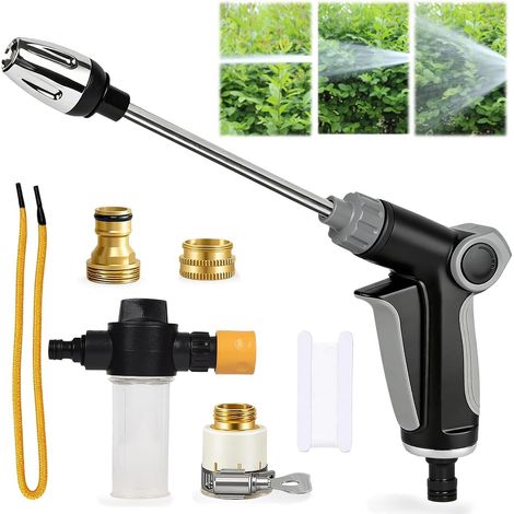 Haute Pression Power Jet, Pistolet Nettoyeur Haute Pression avec Buse Multi-Angle, Pistolet à Eau Haute Pression, Embout Haute Pression pour Terrasse, Voiture, Jardin (1/5)