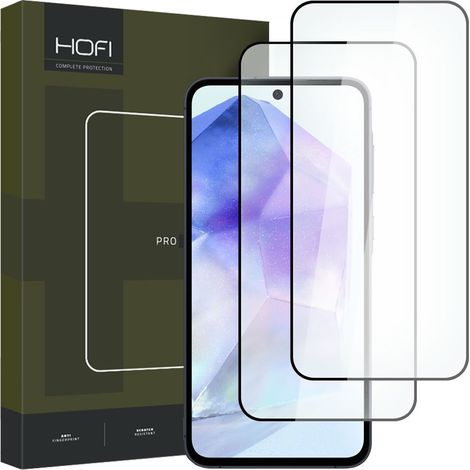 Pellicola protettiva in vetro temperato Hofi Glass PRO+ confezione da 2 per Galaxy A35 / A55 5G, colore nero. (1/4)