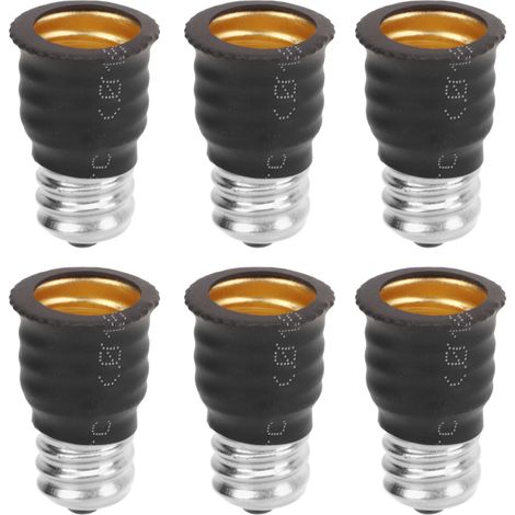 6 Adaptateurs E12 vers E14, Convertisseur Douille Lampe pour Plafonnier LED, Chambre, Salon, Cuisine, Couloir, Noir (1/5)