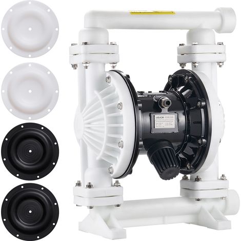 VEVOR Pompa Pneumatica a Doppia Membrana Portata max. 95 L/min Prevalenza max. 68,88 m, Pompa Pneumatica per Trasferimento Olio max. 100 PSI, Corpo in Polipropilene per Gasolio, Cherosene