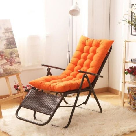 Cuscino spesso per lettino prendisole 200 x 60 cm – Fibra di alta qualità – Cinghie di fissaggio – Arancione – Outhwaite (1/5)