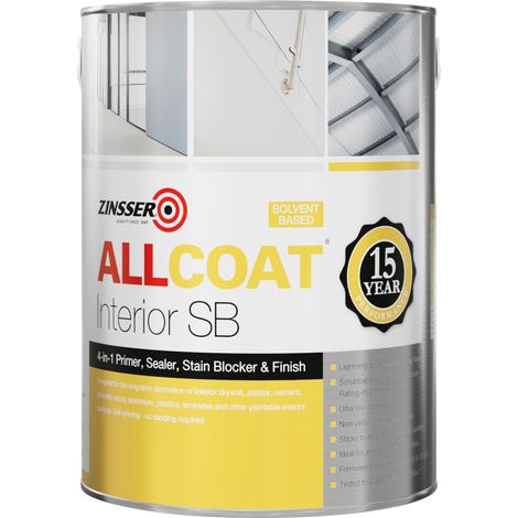 Zinsser AllCoat (Solvent Based) Stain Killer - White - 1 Litre