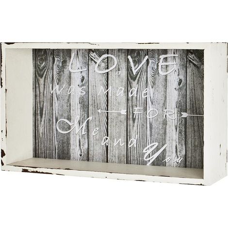 étagère Murale Motif, Vintage, MDF - Dim.: L 33 cm x H 20 cm x P 10 cm, Style: Industrial (1/2)