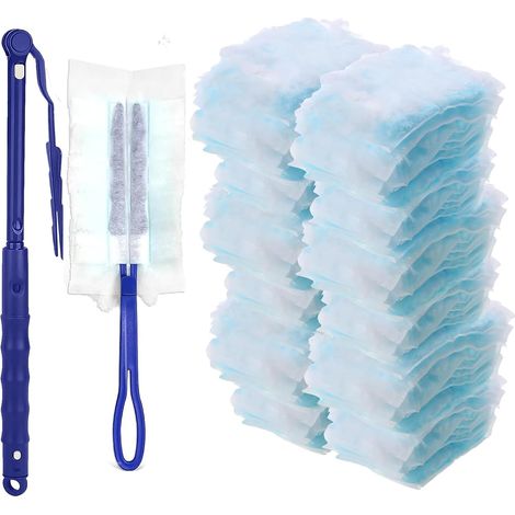 Lot de 35 plumeaux à poussière pour -avec 1 poignée, 1 Perche télescopique, kit de plumeau en Microfibre, Outil de Nettoyage de Bureau,Convient pour Le Salon, la Cuisine, Le Bureau (1/5)