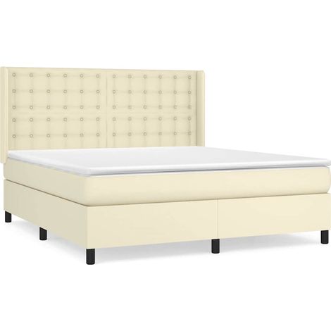 Maison Exclusive - Boxspringbett mit Matratze Creme 180x200 cm Ku (1/5)