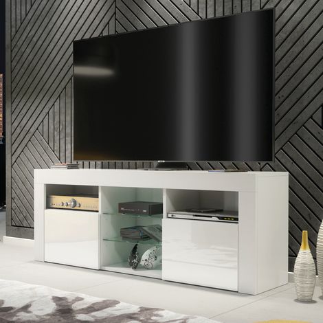 Pulse TV Unit 145cm - White with Gloss Doors - 145cm (1/5)