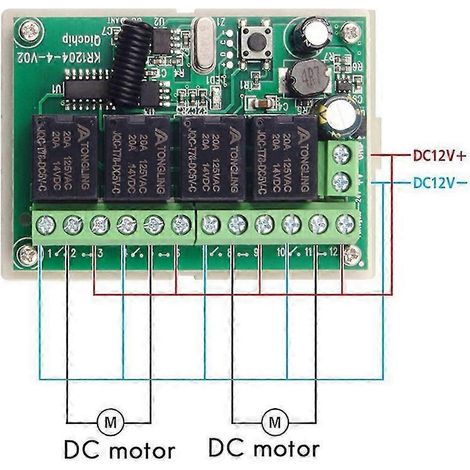 DC12V 24V 4CH Fernbedienungsschalter 433M Empfangssteuerung Vierwege-Relaismodul