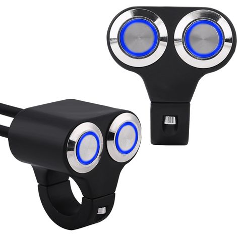 22 mm (7/8 Zoll) Motorrad-Lenkerschalter, Ein-/Ausschalter für Scheinwerfer, Bremslicht und Nebelscheinwerfer mit Kontrollleuchte, Typ A (1/5)