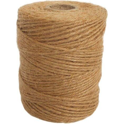 Corde de jute à trois brins (100 mètres), 2 mm d'épaisseur, convient pour la décoration, le jardinage, les fleurs, l'artisanat, l'emballage et le conditionnement - marron (1 paquet)