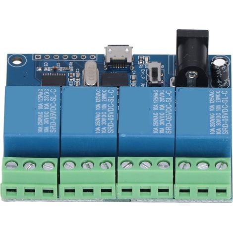 Relaismodul mit 4 Ausgängen, LED-Anzeige, Übergangsschutz, 8-Bit-Mikrocontroller-Chip, USB-Anschluss, langlebiger Relaisschalter (1/5)