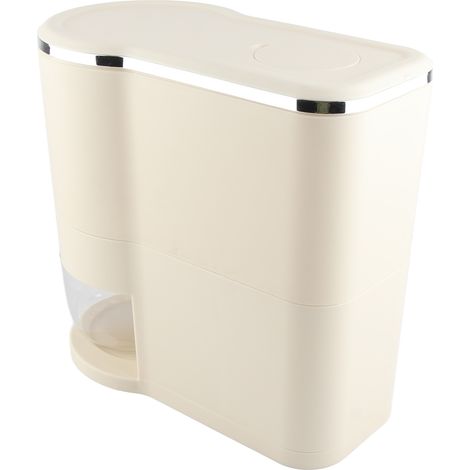 Boîtes à riz blanc crème, résistantes aux insectes et à l'humidité, pour le stockage du riz, à usage domestique, petite taille (capacité env. 5 kg) (1/5)