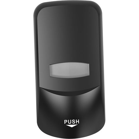 Pompe à savon liquide manuelle 1L murale rechargeable pour cuisine salle de bain pro noir ABS 25x12x11 cm avec kit montage (1/4)