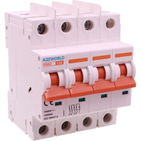 Interruttore Magnetotermico DC Senza Polarità 1000V Curva C 4P 4M 10000A IP20, Corrente Disponibili 16A 20A 25A 32A  (25A)