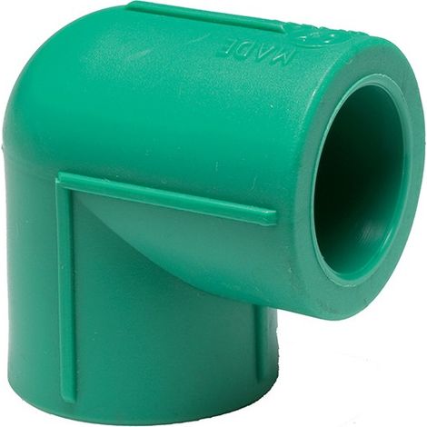 Gomito a 90° ff in ppr con attacchi femmina verde  Diametro: 25x25 mm (1/3)