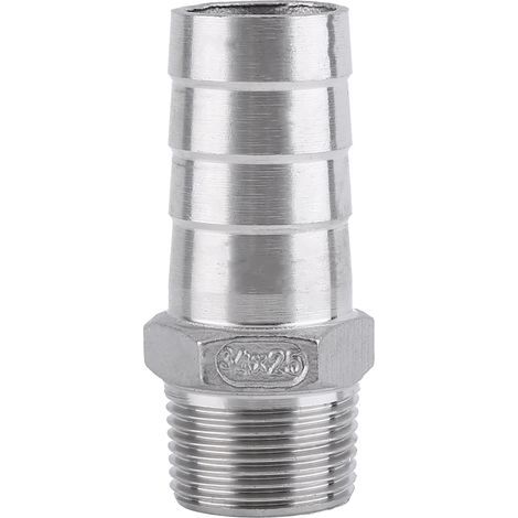 Raccord de tuyau, adaptateur, raccord fileté mâle en acier inoxydable SS304, raccord BSP, tuyau cannelé, connecteurs de pièces (3/4'' x 25 mm) (1/5)