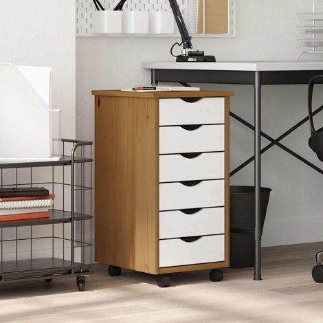 Meubles de Rangement,Armoire roulante avec tiroirs MOSS bois de pin marron miel CFW837814 (1/5)