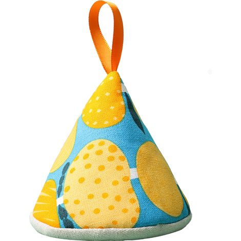 Manchons de poignée de casserole triangulaires en coton isolant thermique, protège-poignées de couvercle de casserole anti-brûlures pour la cuisine, la cuisson et la pâtisserie. Fruits jaunes. (1/5)