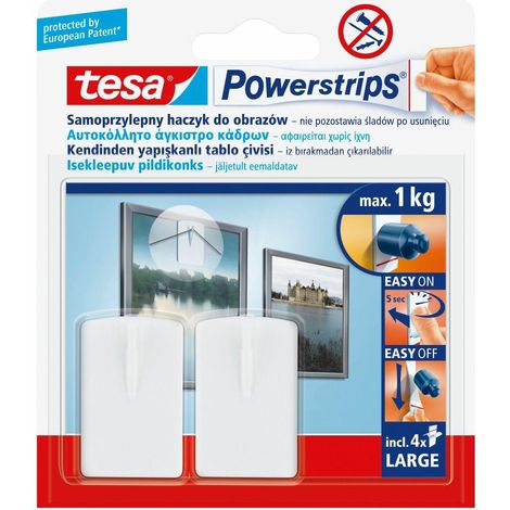POWERSTRIPS 58031-00128-01 tesa 4042448016898 - Gancio per vernice adesiva, colore bianco