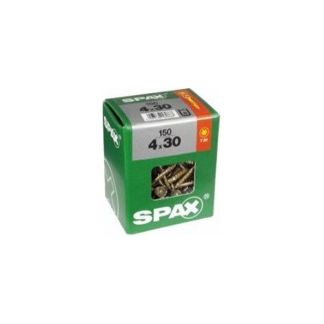 SPAX Universalschraube, 4 x 30 mm, 150 Stück, Teilgewinde, Senkkopf, T-STAR plus T20, 4CUT, WIROX - 4191010400307