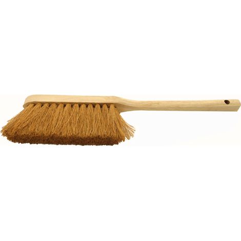 Topcar – Balayette coco 3 rangs 21040 – Manche long en bois brut – Pour nettoyage efficace des surfaces – Poids 185g