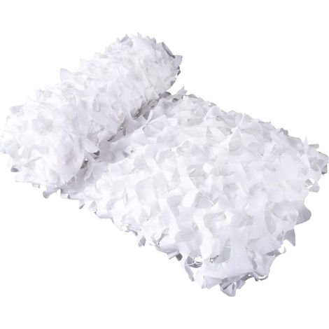 Double couche Voile d'ombrage rectangulaire 3x4 m blanc – 100% polyester – Protection solaire pour terrasse et jardin – Motif camouflage double face (1/5)