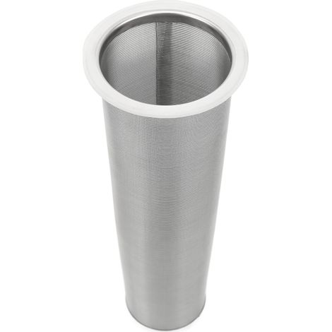 Filtre conique en toile métallique pour pot Mason, passoire à café en acier inoxydable 304, filtre à jus et boissons, avec joint blanc 8x21 cm (1/5)