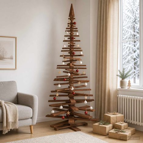 vidaXL Árbol de Navidad de madera KOTKA 240 cm Madera de Pino Maciza (1/5)