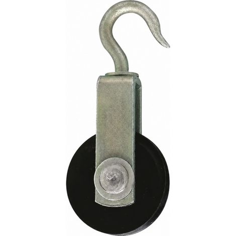 Carrucola a gancio in acciaio zincato con rullo da 40 mm, per corda da 10 mm