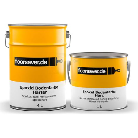 Floorsaver Epoxid Bodenfarbe, Zweikomponentige Betonfarbe, Hellgrau 5L