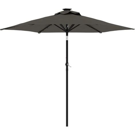 Parasol de jardin avec mât en acier anthracite 225 x 225 x 212 cm - Ombrelle jardin terrasse balcon extérieur résistant (1/5)