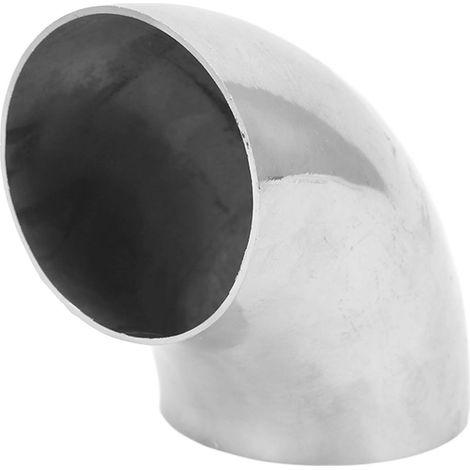 Coude à 90° pour tuyaux d'échappement automobiles, acier inoxydable 304, diamètre extérieur 63 mm, finition polie miroir, pour systèmes d'admission (1/5)