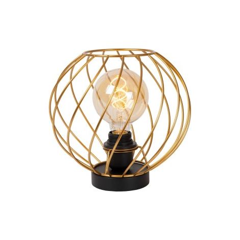Lampada da tavolo metallo Danza Lucide nera oro Ø25 E27