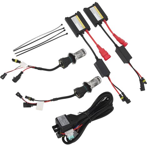 Phares au xénon 5500 lm, ampoule xénon H4 55 W, kit d'ampoules xénon HID pour tous les véhicules 12 V CC, blanc 6000 K (1/5)
