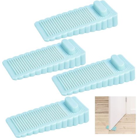 Butée de porte en caoutchouc,4 pièces cale de porte en caoutchouc cale de porte antidérapante réglable en hauteur cale de butée de fenêtre pour porte salle de bain balcon fenêtre de chambre d'enfant (