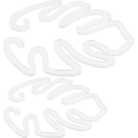 Supports pour plantes grimpantes (lot de 2) en forme de Monstera, crochets de treillis pour jardinage intérieur et extérieur, accessoires résistants en acrylique transparent. (1/5)