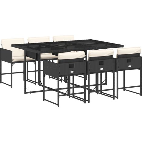 Maison Exclusive - Set de comedor de jardín 7 pzas y cojines ratá (1/5)