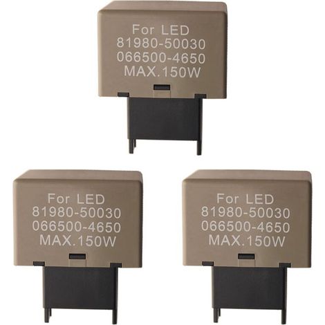 3X Accessoires de Voiture Relais de Clignotant Électronique à 8 Broches pour Ampoule LED 81980-50030 066500-4650 (1/2)