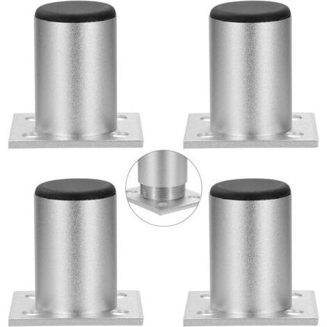 Pair Pied de Meuble Reglable Pieds D'armoire Alliage d'aluminium pour Canapé éTagèRes Charge 1 pièce jusqu'à 50 kg 60mm 4 Pièces (1/5)