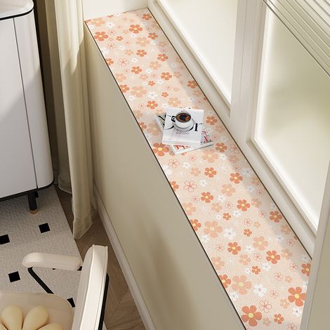 Protector de alféizar de ventana altamente absorbente con base de goma antideslizante, de secado rápido y fácil de limpiar, 20 x 290 cm, color naranja. (1/5)