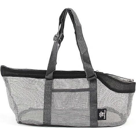 Sac de transport portable en filet respirant pour animaux de compagnie, cage de transport extérieure, sac à main pliable grande capacité pour chat noir (1/3)