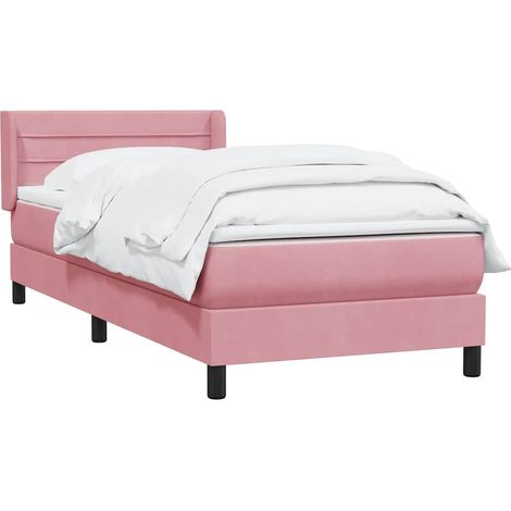 Boxspringbett mit Matratze Rosa 80x220 cm Samt vidaXL (1/5)