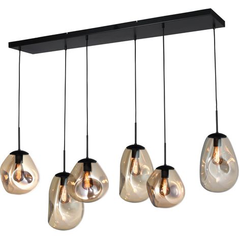Lampe suspendue Lava 6x verre doré - 2761-05-130-25-60212