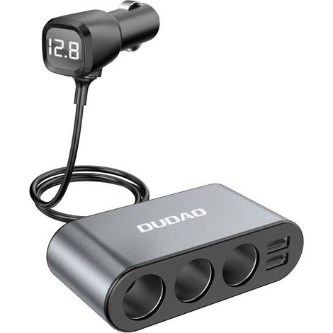 Adaptateur allume-cigare Dudao 1 vers 3 avec 2 ports USB - AquaForge (1/2)