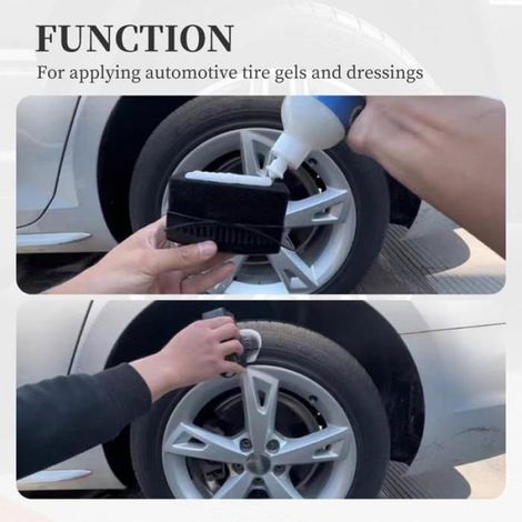 Éponge de polissage voiture, 2 pièces tampon applicateur de cire pour pneus, éponge de cirage pour pneus automobile (1/5)