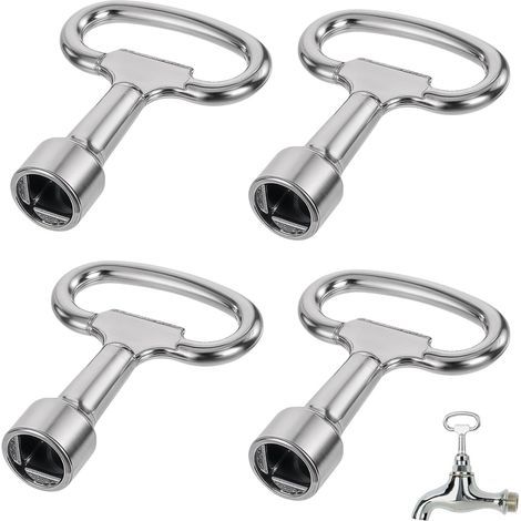 Lot de 4 clés carrées, clé à 4 pans, robinet carré, robinet extérieur, clé à douille carrée intérieure, clé carrée 8 mm universelle, clé d'armoire de commande, clé de purge (1/5)