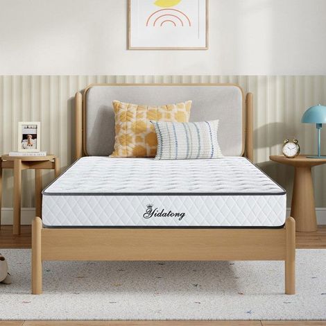 Matelas 90x200 cm, Épaisseur 26 cm, Matelas à Ressorts ensachés et à mémoire de Forme, H3 Mi-ferme, Certifié Oeko-Tex, Durable (1/5)