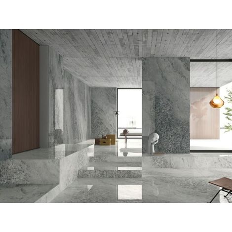 Ariostea ultra crystal grey lucidata 60x120 1 scelta -spes. 8 mm pacco da 1,44