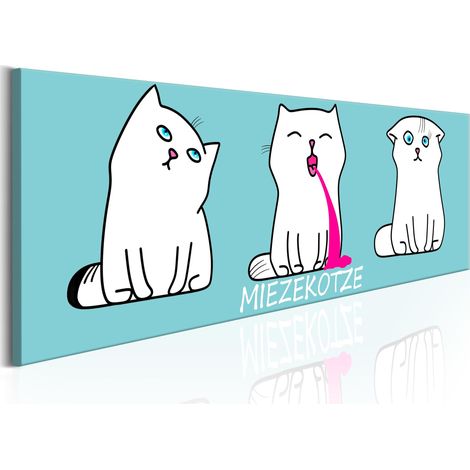 Quadro - Miezekotze: Cat Trio (Blue) - 150x50 (1/4)